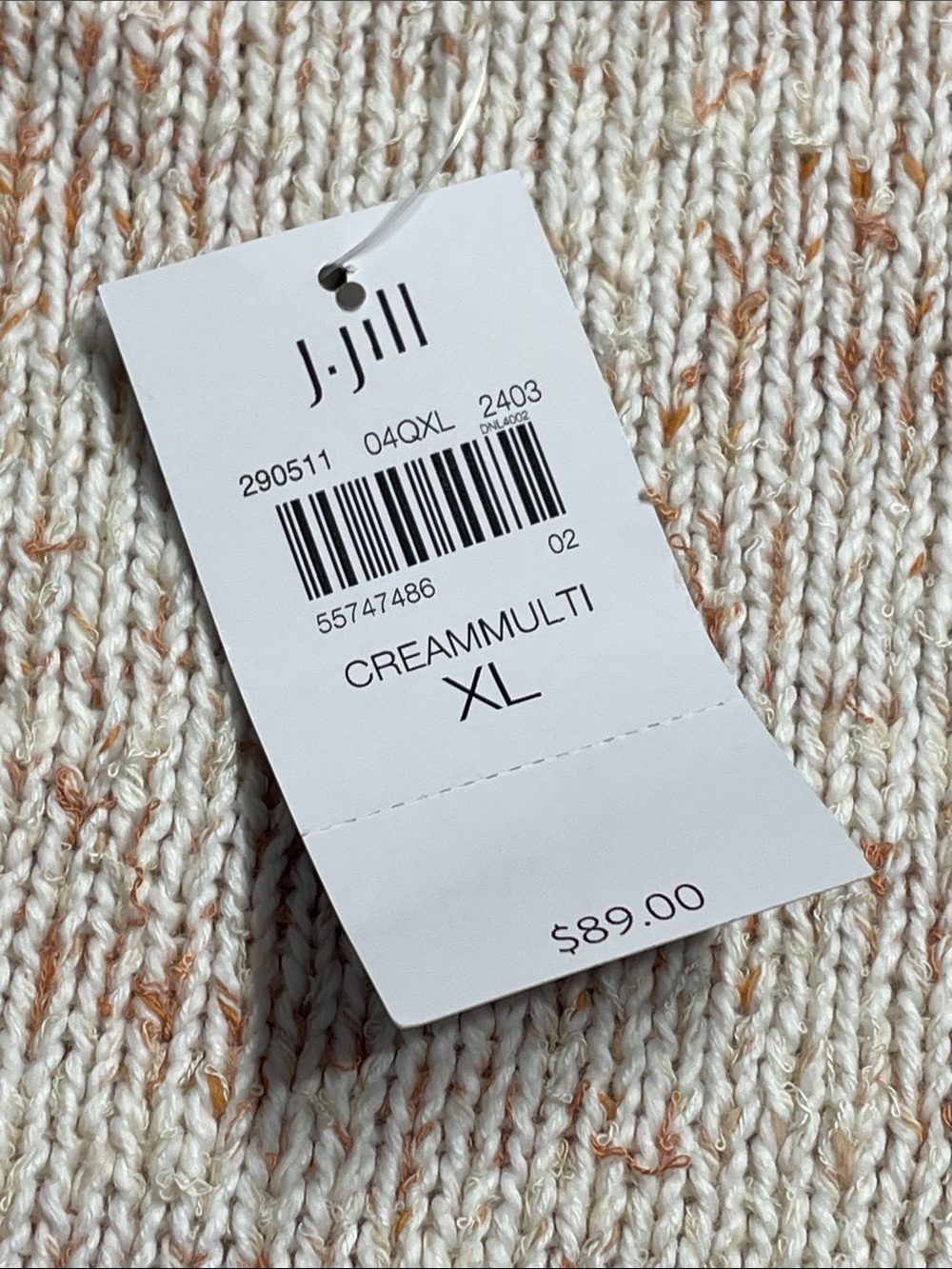 J.Jill crewneck sweater NWT soft cream knit speckled warm rust speckles. Size XL - Picture 3 of 9